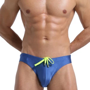 Men Swimming Briefs Swimwear Beachwear Drawstring Board Shorts Bikini - Imagen 1 de 30