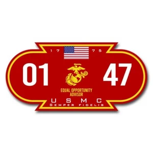 USMC 0147 MOS Decal - USMC Veteran Decal - Marine Corps - Devil Dog 3" Decal - Picture 1 of 1