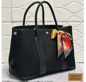 Bolso de Mano Hermès Garden Party PM - Cuero Epsom Negro, Herrajes Dorados, Con Sarga - Imagen 1 de 22