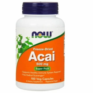 Acai 500 mg Organic Freeze-Dried 100 Vcaps By Now Foods - Picture 1 of 1