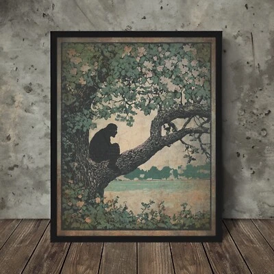 BIGFOOT TREE Wall Art, Sasquatch Flower Nature Poster, Cryptid Botanical Decor - Image 1 of 4