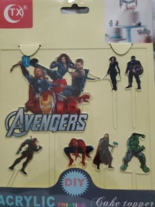 Avengers Tortenaufleger mit mehreren Marvel Figuren 1 Lg & 6 Sm, versandkostenfrei - Bild 1 von 1