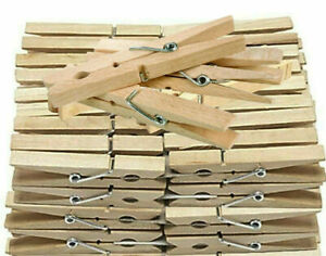 Wooden Clothes Pegs Clips Pine Washing Line Airer Dry Line Wood Peg Gardens