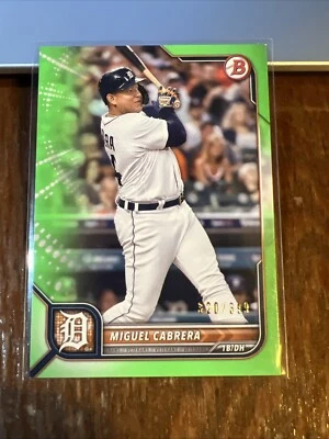 Miguel Cabrera 2022 Bowman Frontera Verde Neón #50 Tigres de Detroit/399 Foto 1 de 4