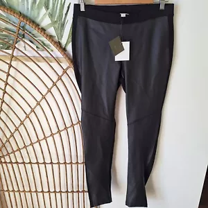 NWOT WITCHERY Pants AU 12 Black Faux Leather Skinny Elastic High Waist Stretch - Picture 1 of 5
