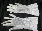 Vintage Ladies 100% Nylon White Lace Gloves USA Size Small Perfect