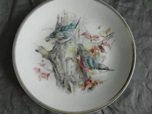 Porcelaine Fine de Boheme Carlsbad Bohemia DISPLAY PLATE with kingfishers 9.5" - Picture 1 of 4