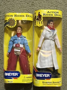 2 Breyer 1990’s Horse 8” Stampede Riggins & Cowboy Billy Boxed Action Figure Lot - Bild 1 von 3