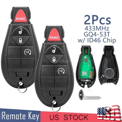 2 Repuestos Para Jeep Cherokee 2014 2015 2016 2017 2018 Mando a distancia sin llave Llavero Foto 1 de 4