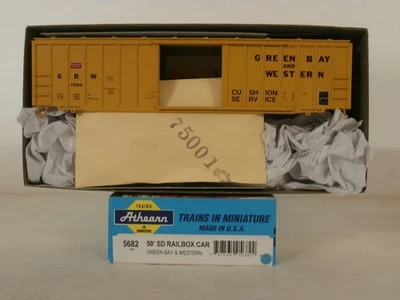 HO Athearn Green Bay & Western 50' Railbox Caja de una sola puerta Kit de coche, Nuevo de Lote Antiguo Foto 1 de 3