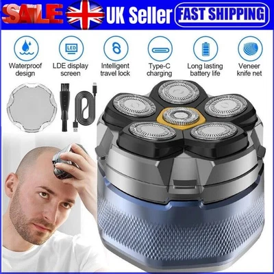 Electric Head Shaver for Bald Men 6D Magnetic Razor Wet/Dry Beard Hair Trimmer