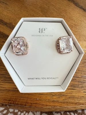 Pendientes Bomb Party "Beyond Heaven" ER33357 CZ enchapados en oro rosa ¡NUEVOS! Foto 1 de 2