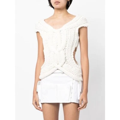 Chaleco Dion Lee Grueso Tejido Cable Crema Talla 6 Foto 1 de 4