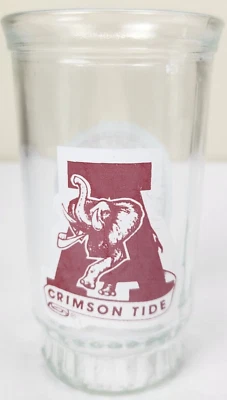 VTG Alabama Roll Tide Jelly Jar Drinking Glass University Of Alabama Football - Image 1 of 4