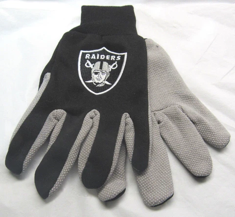 NFL Las Vegas Raiders Colored Palm Utility Gloves Black w/ Gray Palm by FOCO Cover