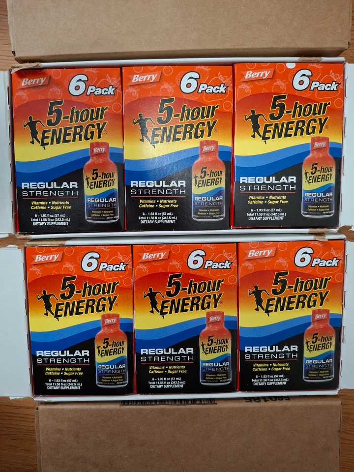 5 Hour Energy Berry Flavor 6 six pack Total of 36 Bottles Exp 5/31/2025 - Image 1 of 1
