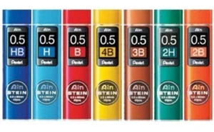 Recambios de plomo para lápiz mecánico Pentel AIN Stein - 0,5 mm - 4B/3B/2B/B/HB/H/2H - Imagen 1 de 6