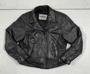 Unik Premium Black Leather Jacket, Motorcycle Jacket, Women’s Size Small Used - Picture 1 of 10