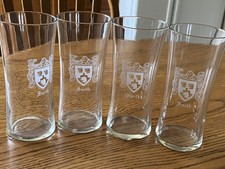 Lot Of 4 Smith Coat Of Arms Family Crest Clear Glass Tumbler Glasses