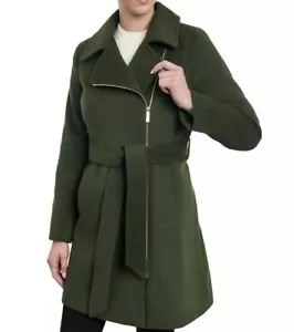 NEW MICHAEL Michael Kors $315 Women's Asymmetric Wool Blend Wrap Coat - Size 2X - Picture 1 of 11