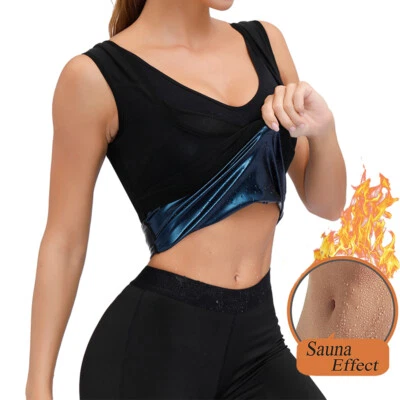 Women&Men Body Sweat Shaper Sauna Vest Slimming Gym Yoga Sports Tank Top Thermal - Image 1 of 4