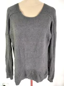 Dotti Size S Grey Knitted Jumper Stretch Long Sleeve Round Neck - Picture 1 of 5
