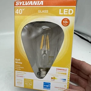 6 Pack Of Sylvania ST19 40W Amber Glow LED Vintage Style Dimmable Light Bulb - Picture 1 of 8