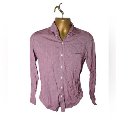 J. Crew Factory Micro Check Button Down Shirt Red White XS - Image 1 of 4