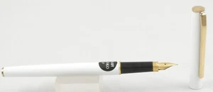 Pilot Penko White & Gold Very Thin Fountain Pen - Fine Nib - 1980s New-Old-Stock - Picture 1 of 5