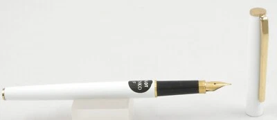 Pluma Estilográfica Pilot Penko Blanca y Dorada Muy Fina - Plumín Fino - Años 80 Nueva-Antigua-Stock Foto 1 de 4