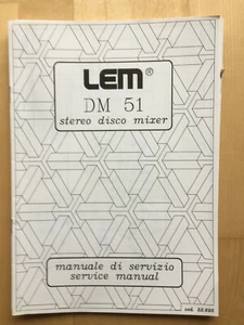 DM 51  LEM Schaltbild Schematic Diagrams Service Manual Generalmusic GEM NEU - Bild 1 von 1
