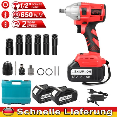 650Nm Akku Schlagschrauber Bürstenloser Ratschen Akkuschrauber Set für Makita - Bild 1 von 4