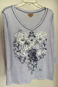 Wrangler Women's Blue & White Top Size Large - Picture 1 of 2