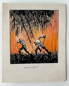 ¡Ruth Horton diseño fino The Fire Fighters c.1920! - Imagen 1 de 2