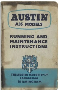 Austin A35 1956-62 UK Market Owner's Handbook Saloon Countryman Van Pick-Up - Picture 1 of 2
