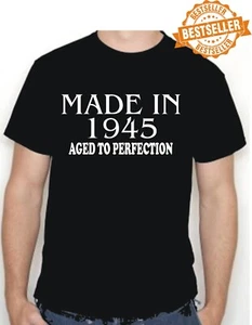 Camiseta / Camiseta 80º CUMPLEAÑOS / Hecha en 1945 Envejecida a la perfección / UNISEX / S-XXL - Imagen 1 de 13