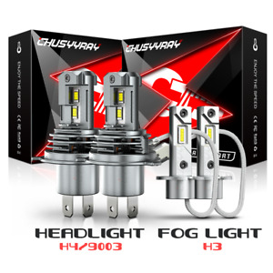 For Infiniti I30 1996-1999 4x 9003 LED Headlight High/Low + H3 Fog Lights Bulbs