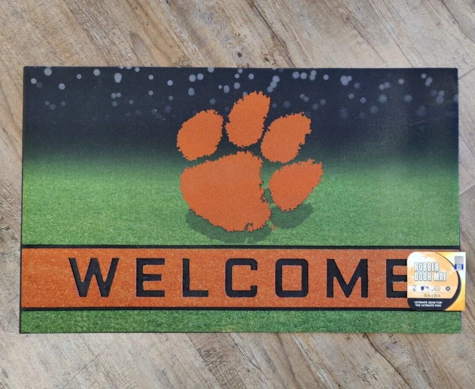 Clemson Tigers Crumb Rubber 30x18 Welcome Door Mat - Image 1 of 1