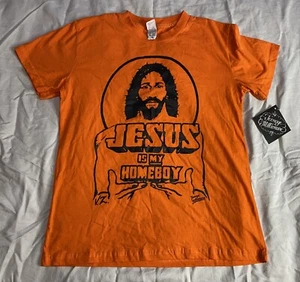 Vtg NWT Teenage Millionaire T-shirt Jesus is my Homeboy Print XL 2004 Orange USA - Picture 1 of 10