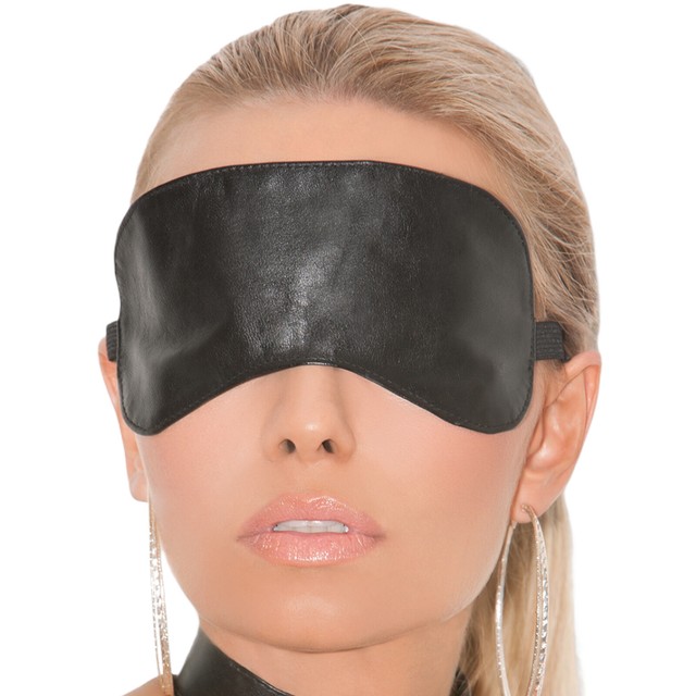 Soft Vegan Leather Blindfold Mask Black