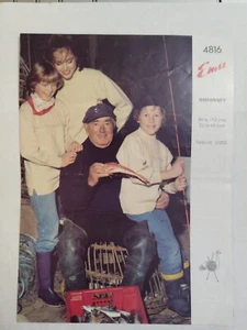 Sweater Fishmen Pullover Emu 4816 Leaflet Knitting Pattern VTG Guernsey Wool - Picture 1 of 7