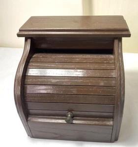 Wood Roll Back Recipe card Box - Picture 1 of 7