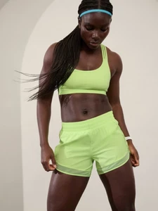 ATHLETA NWT Vibrant Mesh Racer Run 4" Athletic Casual Shorts Size 1X - Picture 1 of 4