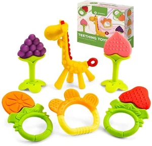 Baby Teething Toys for Newborn Infants (6-Pack) Freezer Safe Infant and Toddler  - Picture 1 of 7