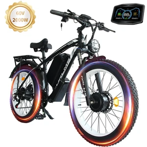 3000W Dual Motor Electric Bicycle 60V 25Ah 38 MPH 26" Fat Tire E-Bike for adults - Picture 1 of 18