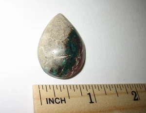 29mm x 22mm FREE FORM TEAR DROP SHAPE CHRYSOCOLLA STONE CABOCHON AZ, USA ~ 9.7g - Picture 1 of 11