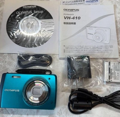 OLYMPUS STYLUS VH-410 Blue Compact Digital Camera 16MP Tested from Japan - Image 1 of 4