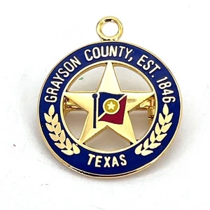 Grayson County Texas Est. 1846 Gedenk Pin Anstecker Halskette Anhänger Neu - Bild 1 von 9