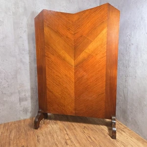 Paravento vintage Art Decò in legno impiallacciato rovere e mogano decorativo anni '30  - Foto 1 di 15