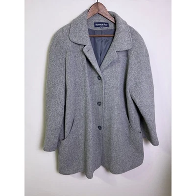 Vintage Herman Kay Gray Wool Blend Coat 22W Made in USA Classic Overcoat - Image 1 of 4